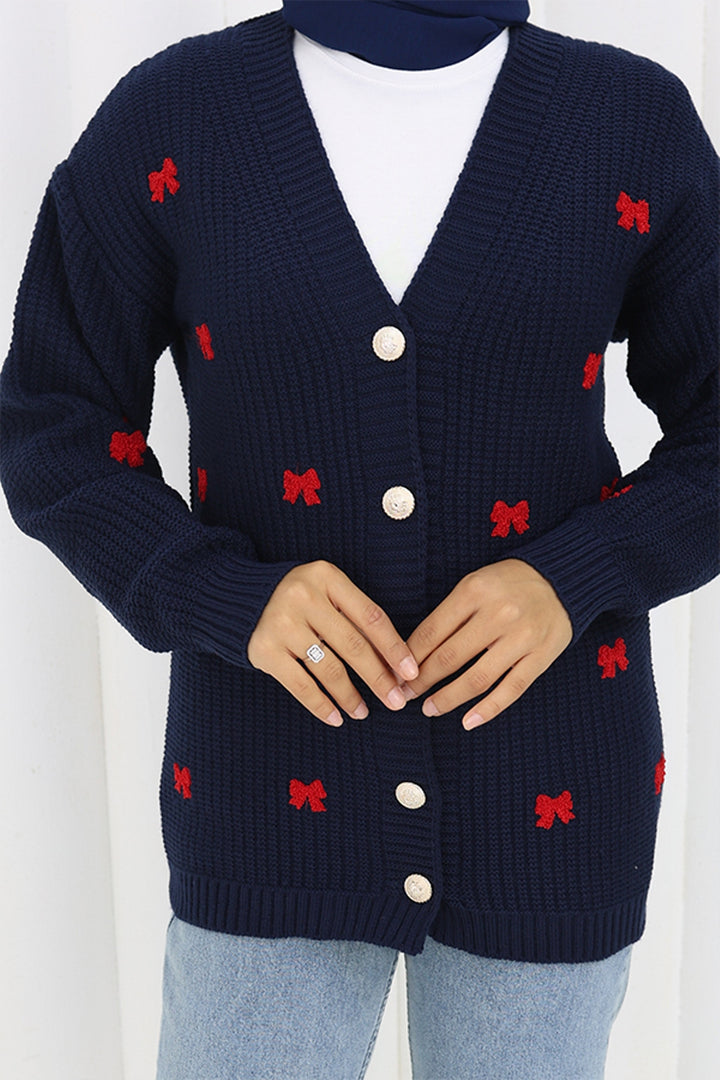 BNG Women Fiyonk Detaylı Triko Hırka N490 Lacivert - Ciudad de Ceuta