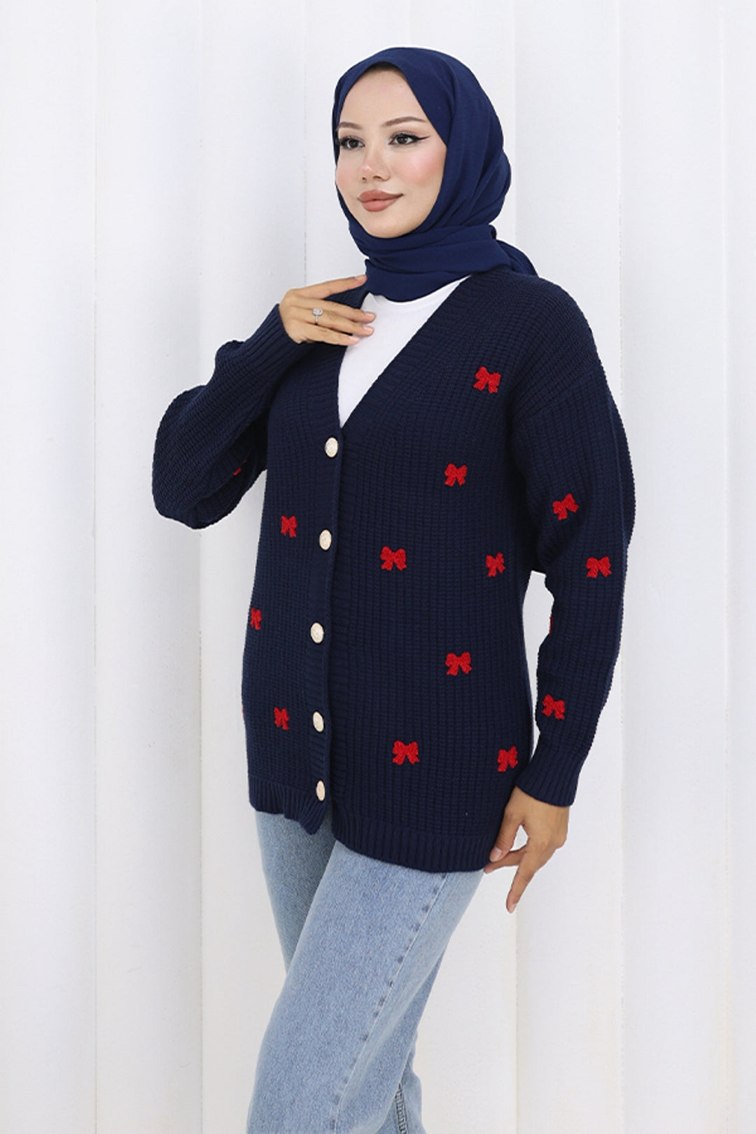 BNG Women Fiyonk Detaylı Triko Hırka N490 Lacivert - Ciudad de Ceuta