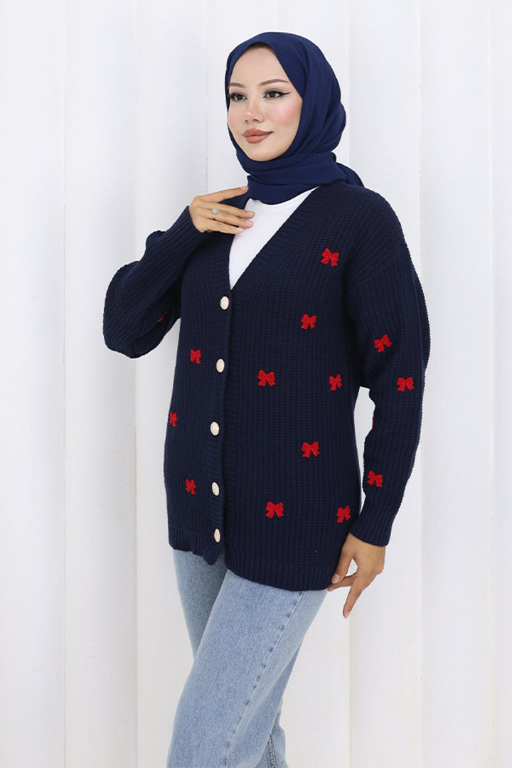 BNG Women Fiyonk Detaylı Triko Hırka N490 Lacivert - Ciudad de Ceuta