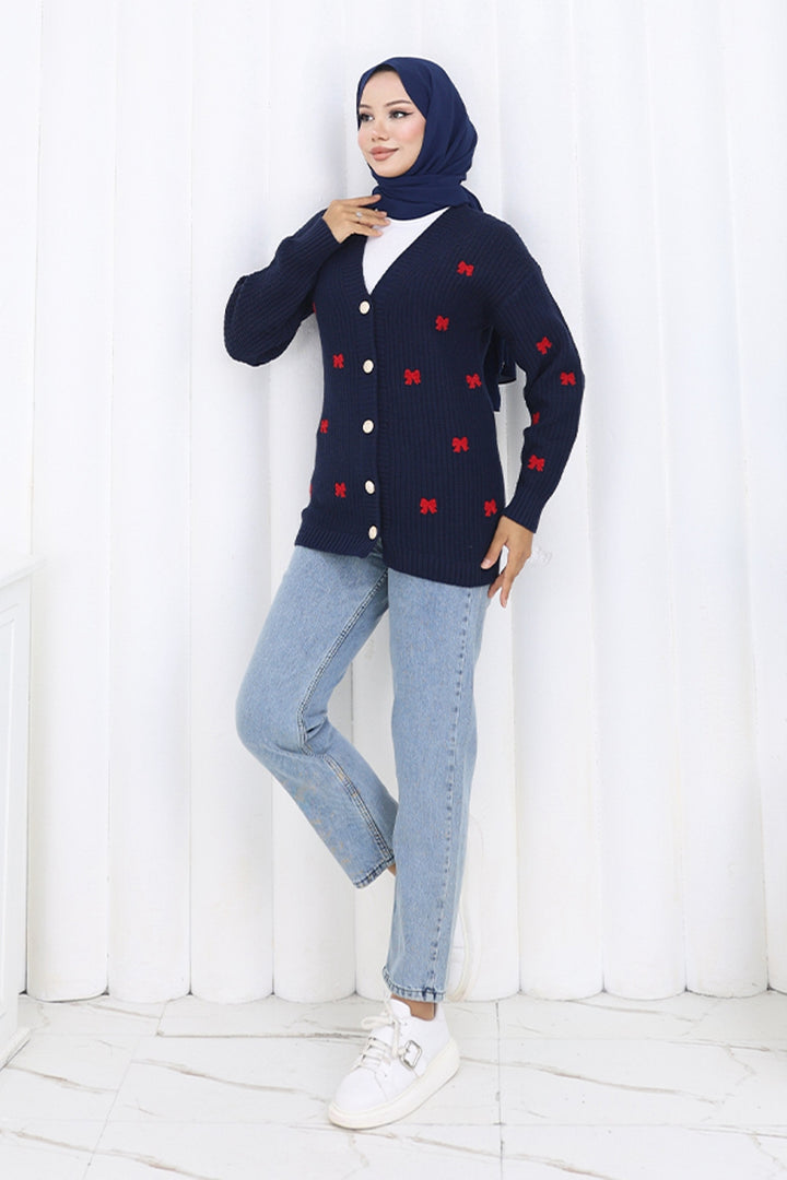 BNG Women Fiyonk Detaylı Triko Hırka N490 Lacivert - Ciudad de Ceuta