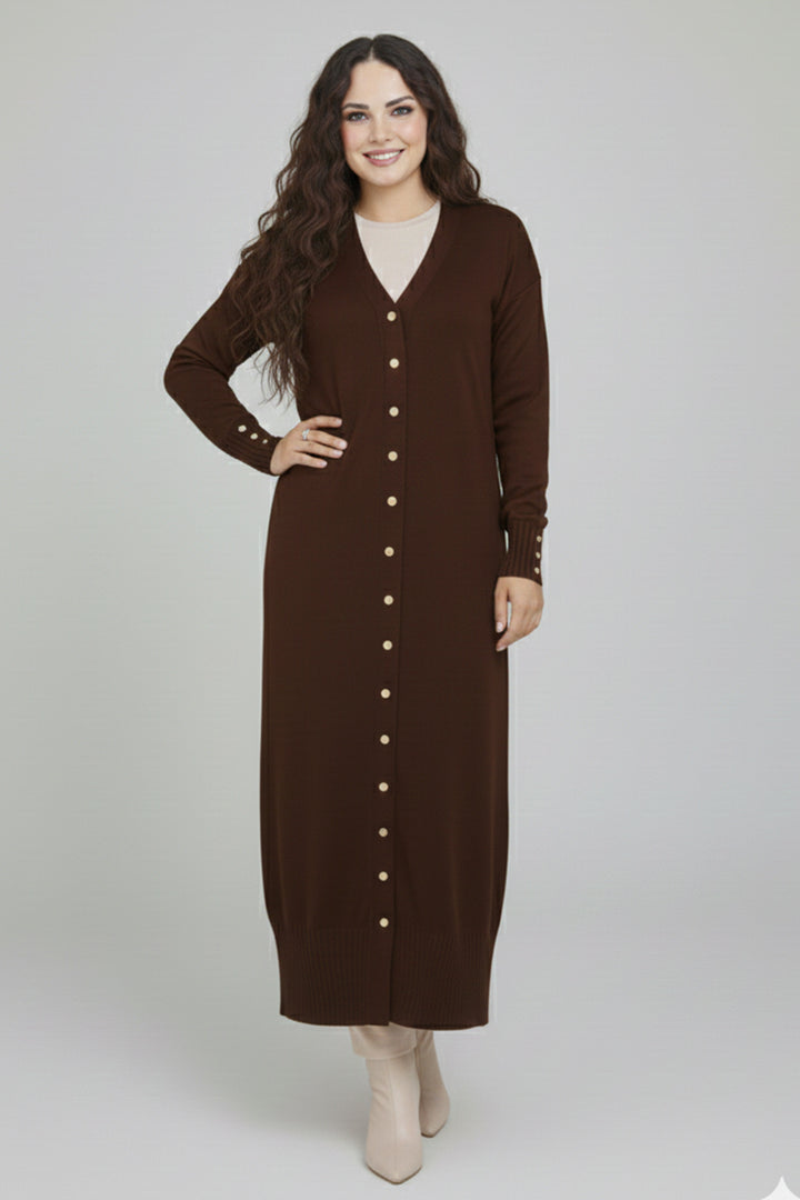 BNG Women Mercerized Long Cardigan N3250 Brown - Cologne