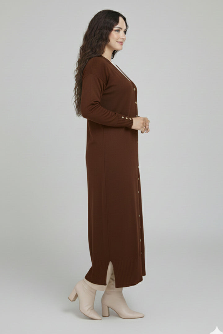 BNG Women Mercerized Long Cardigan N3250 Brown - Cologne
