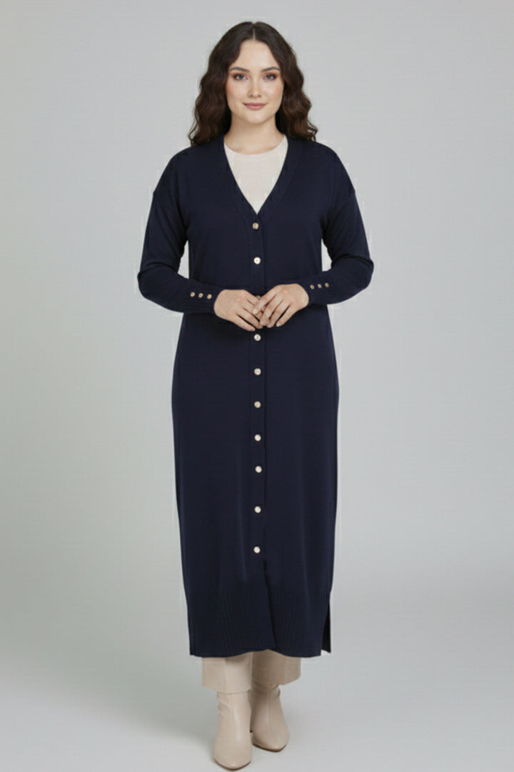 BNG Women Merserize Uzun Hırka N3250 Lacivert - Cleveland