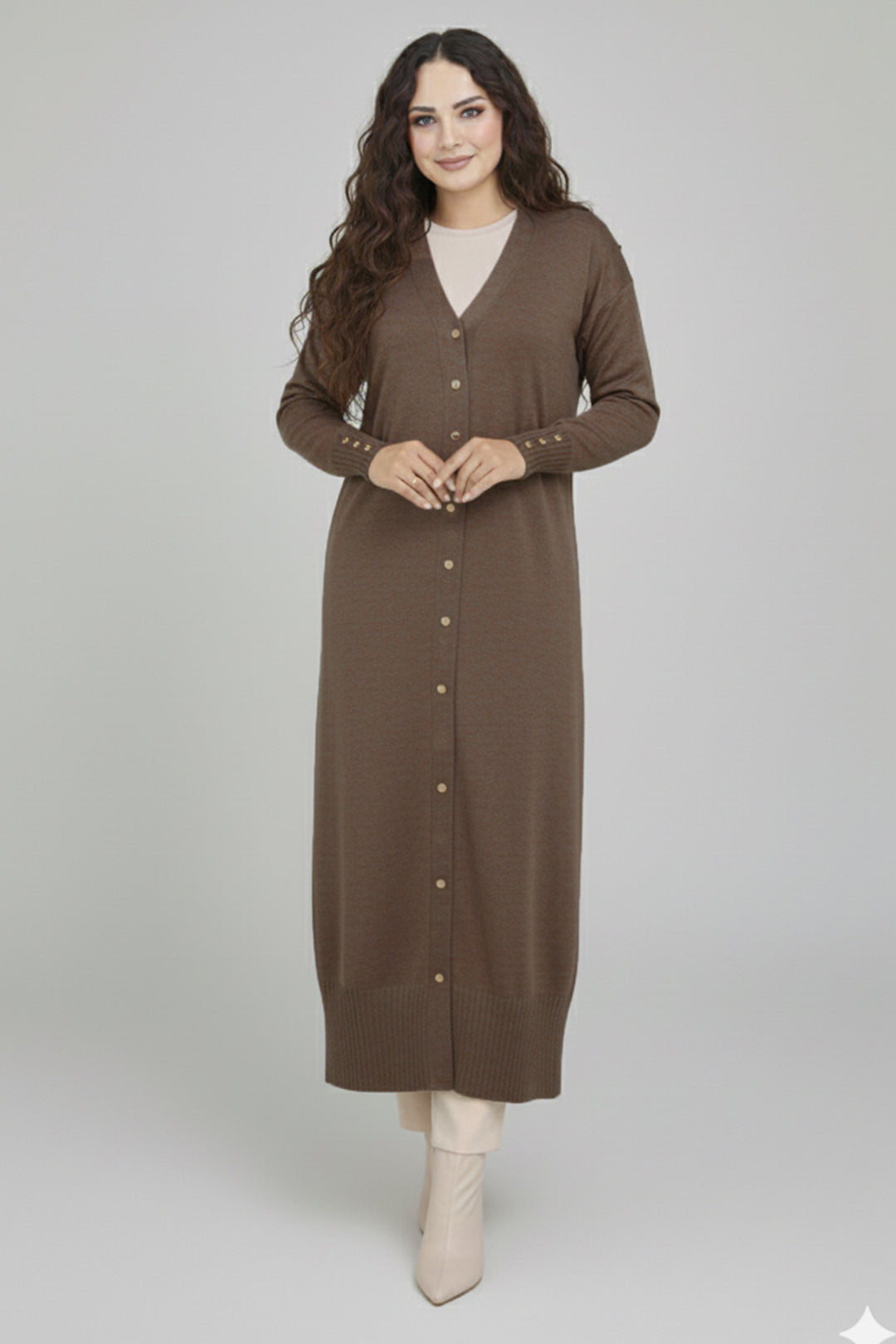 BNG Women Merserize Uzun Hırka N3250 Vizon - Ciudad Hidalgo