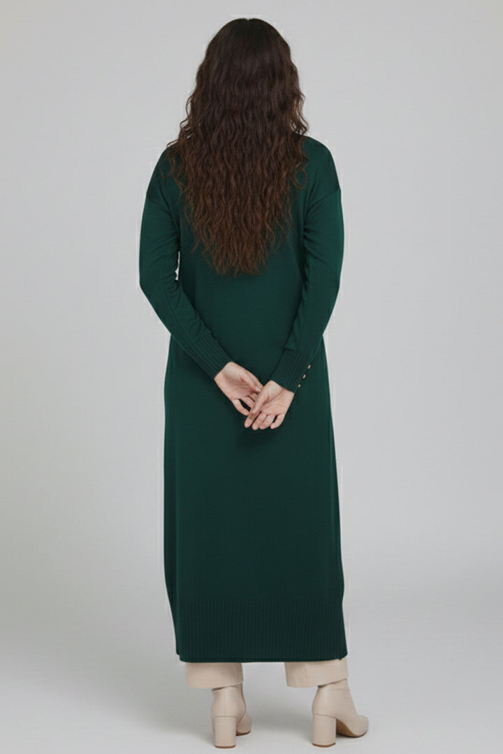 BNG Women Merserize Uzun Hırka N3250 Zümrüt Yeşili - San Bernardino