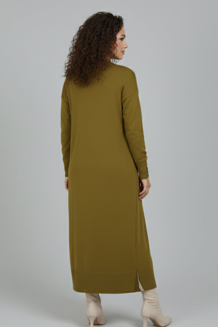 BNG Women Merserize Uzun Hırka N3250 Yağ Yeşili - Lisbon