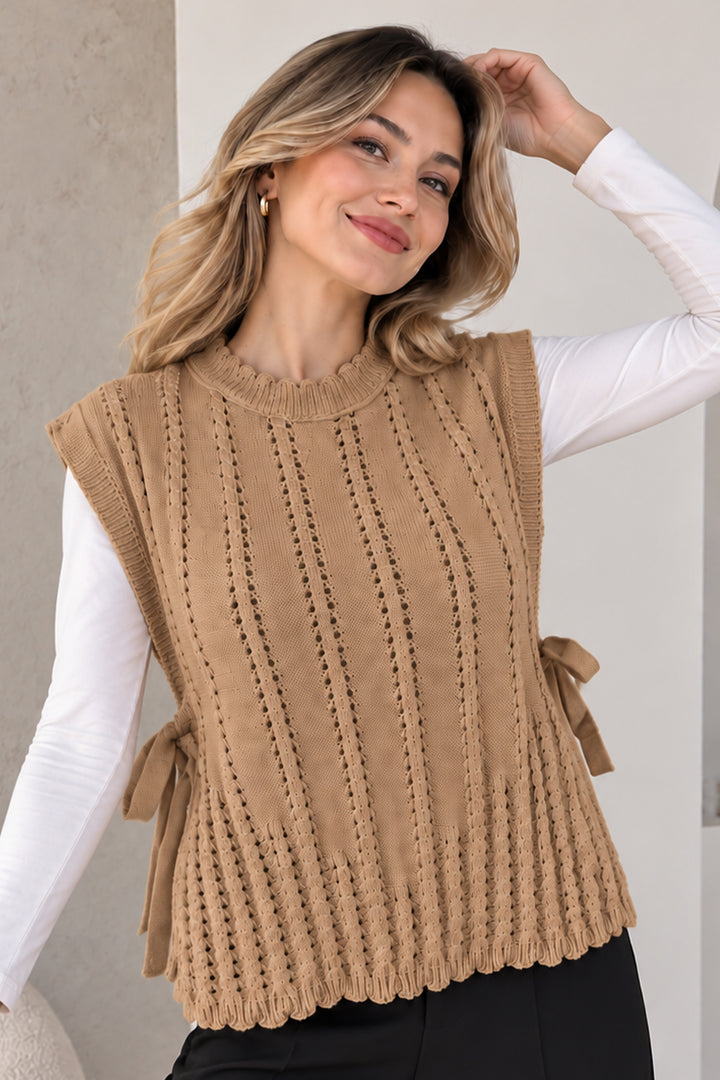 BNG Women Akrilik Triko Süveter N521 Camel - Eboli