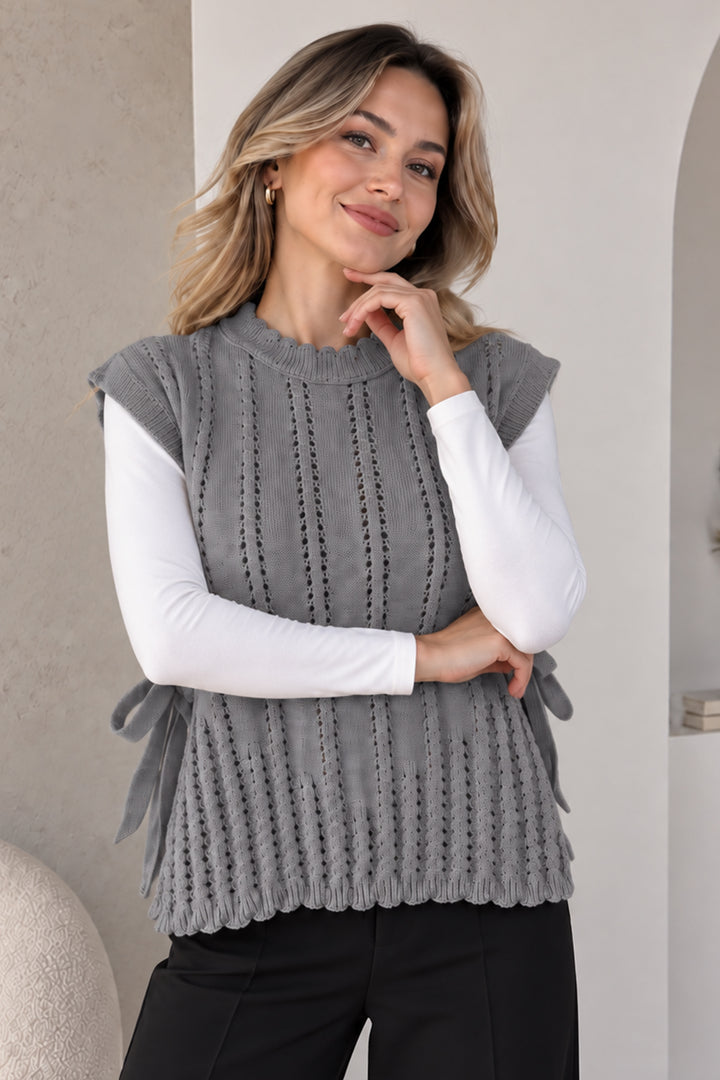BNG Women Akrilik Triko Süveter N521 Gri - Redding