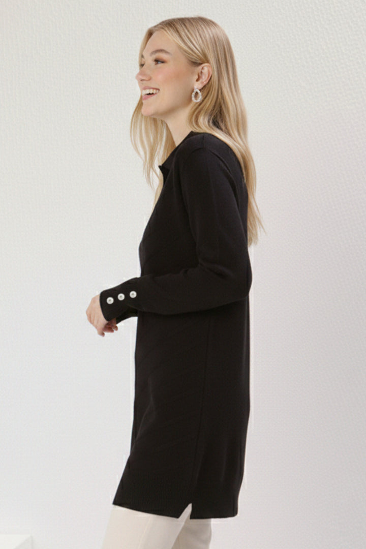 BNG Women Desenli Tesettür Tunik N3304 Siyah - Smithtown