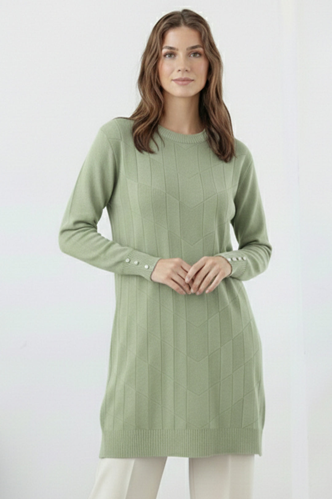 BNG Women Desenli Tunik N3293 Çağla - Seaside