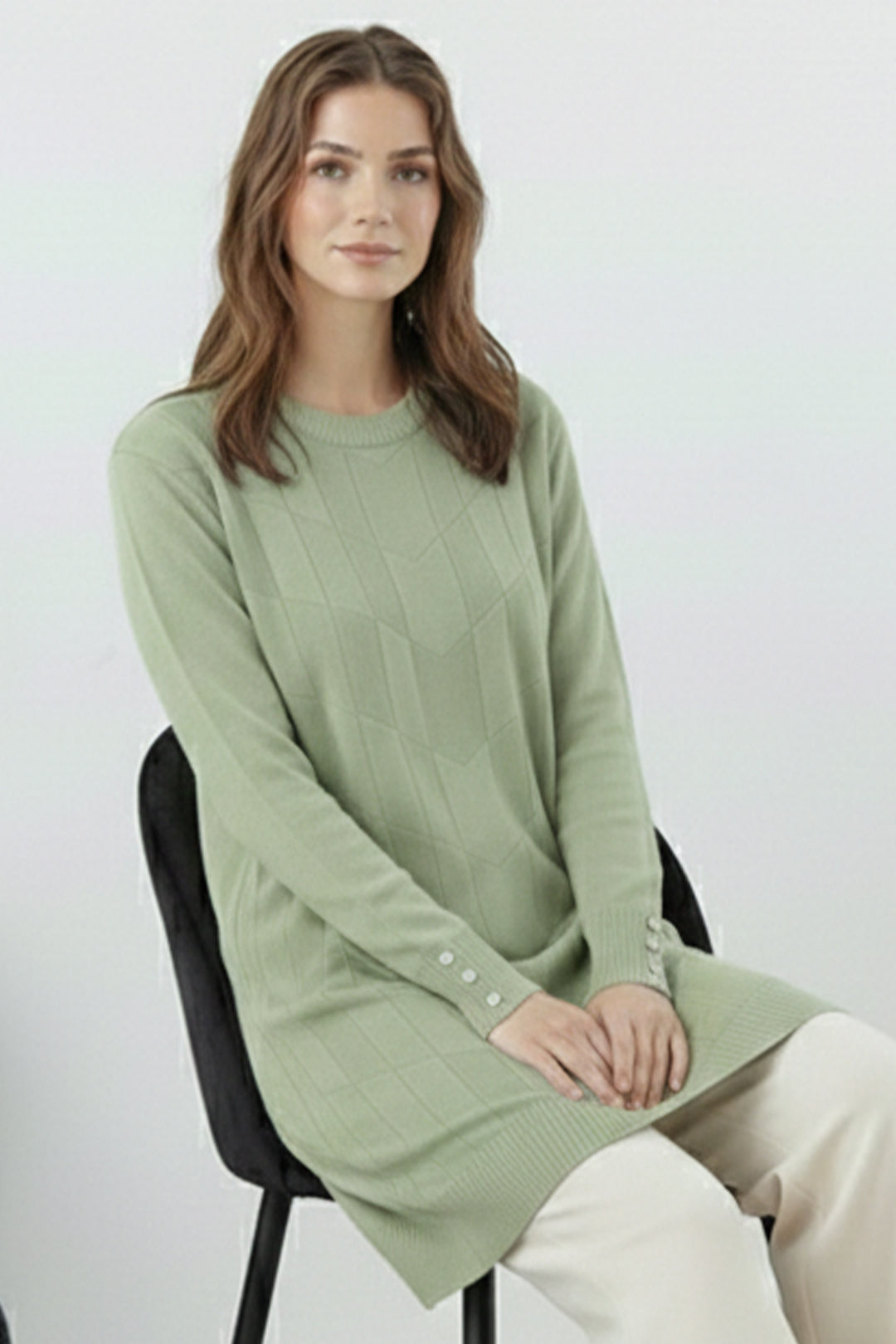 BNG Women Desenli Tunik N3293 Çağla - Seaside