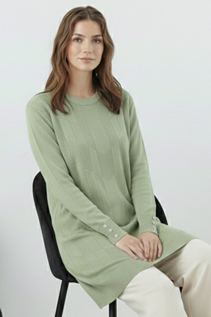 BNG Women Desenli Tunik N3293 Çağla - Seaside