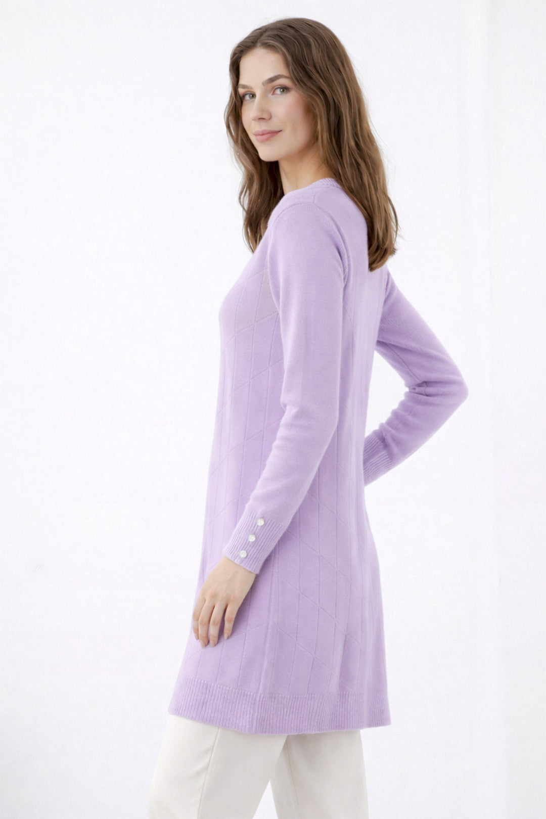 BNG Women Desenli Tunik N3293 Lila - Macon