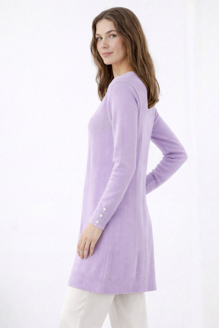 BNG Women Desenli Tunik N3293 Lila - Macon