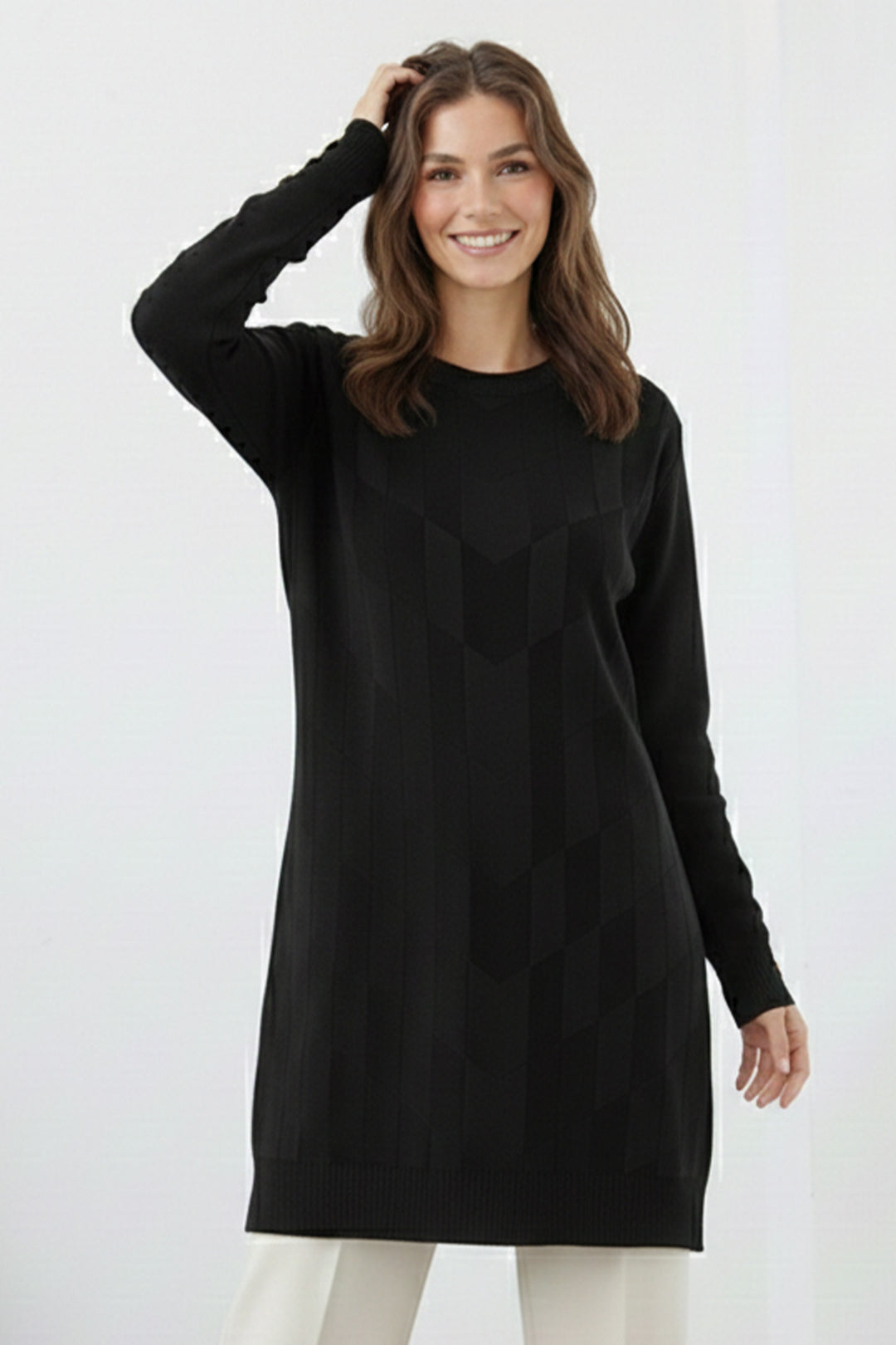 BNG Women Desenli Tunik N3293 Siyah - Pokrovsk