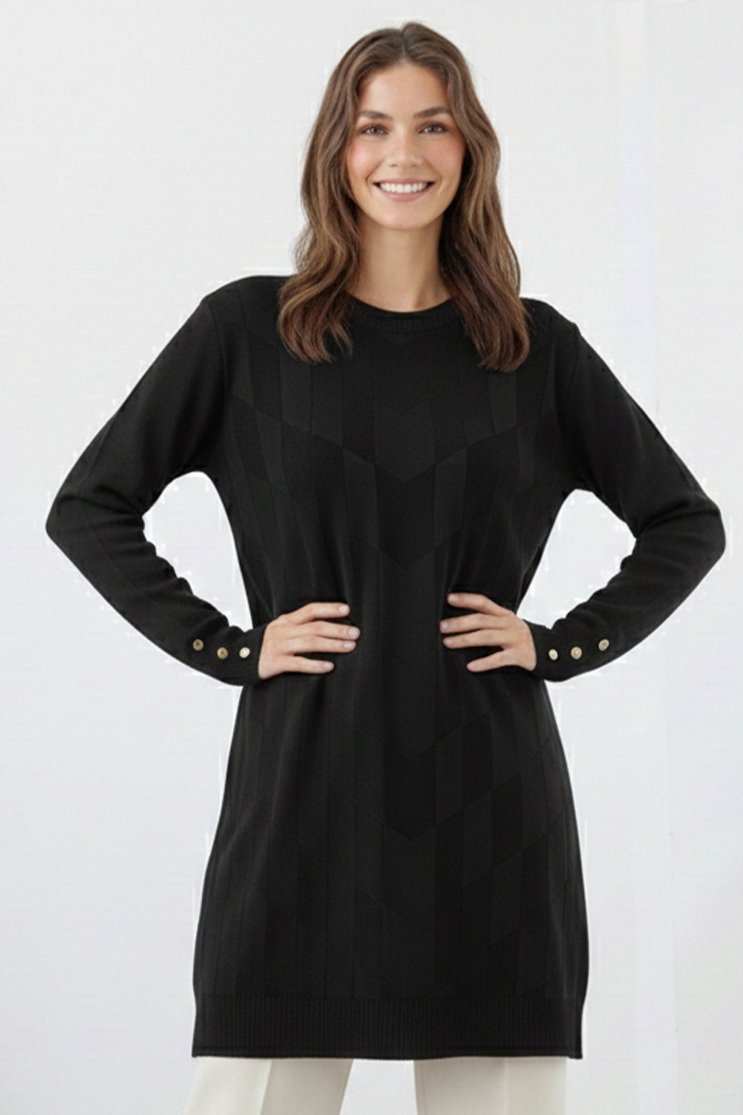BNG Women Desenli Tunik N3293 Siyah - Pokrovsk