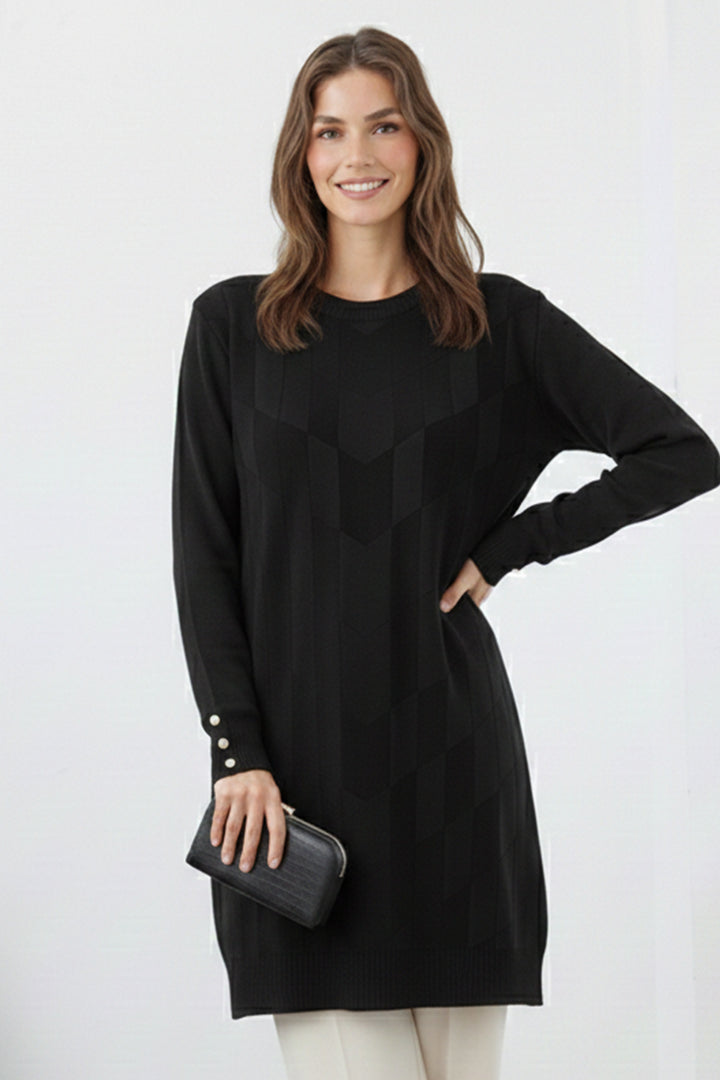 BNG Women Desenli Tunik N3293 Siyah - Pokrovsk