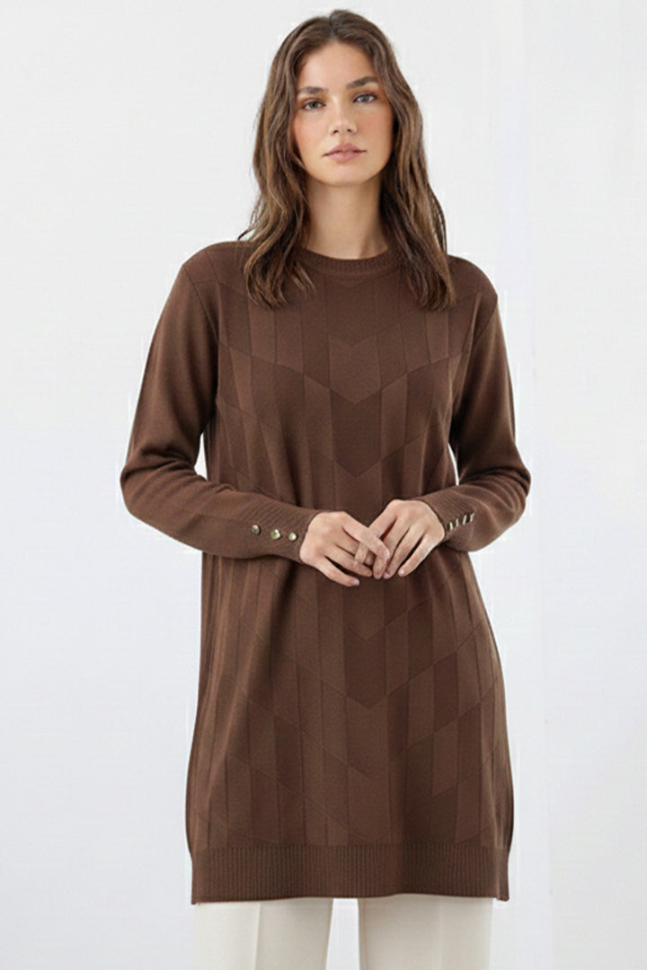 BNG Women Desenli Tunik N3293 Vizon - Hilton Head Island