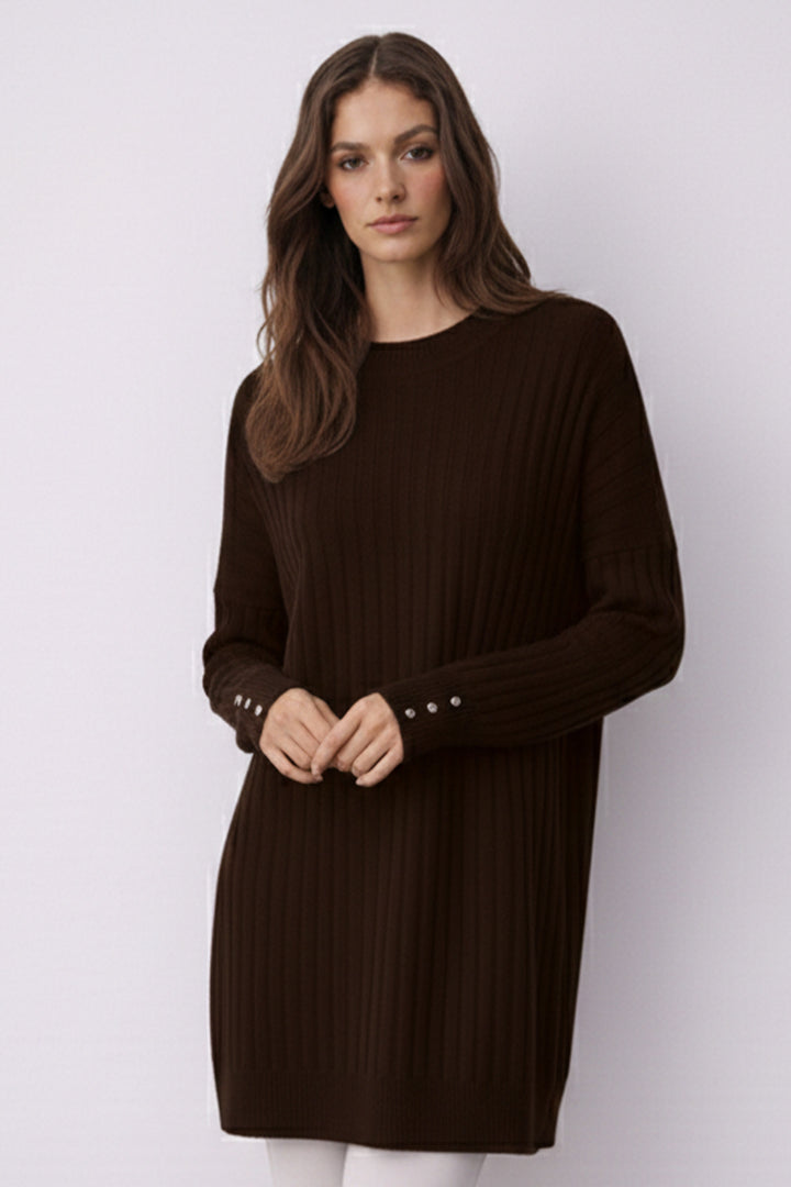 BNG Women Desenli Tunik N3170 Kahverengi - Germantown