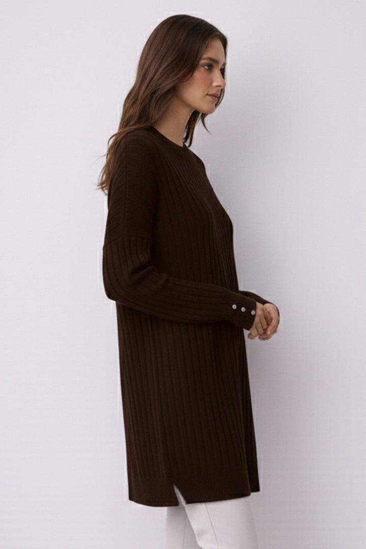 BNG Women Desenli Tunik N3170 Kahverengi - Germantown