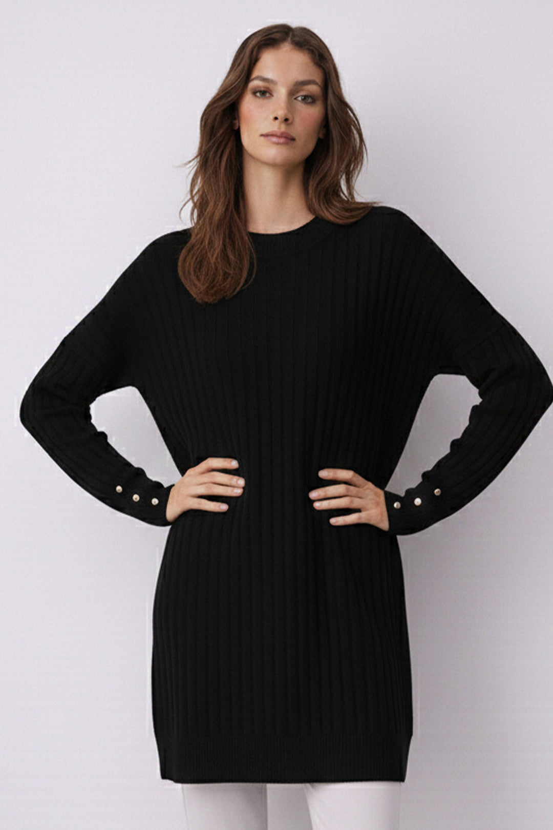 BNG Women Desenli Tunik N3170 Siyah - Hellendoorn