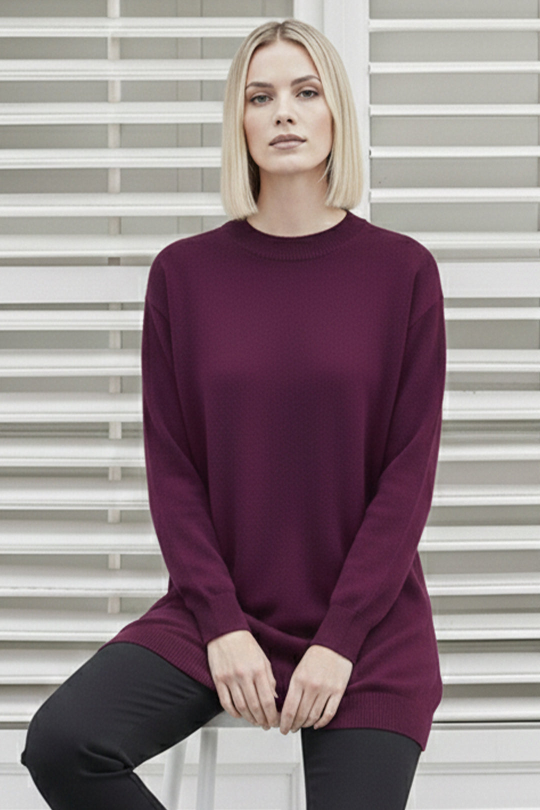 BNG Women Tesettür Tunik N3177 Bordo - Perpignan