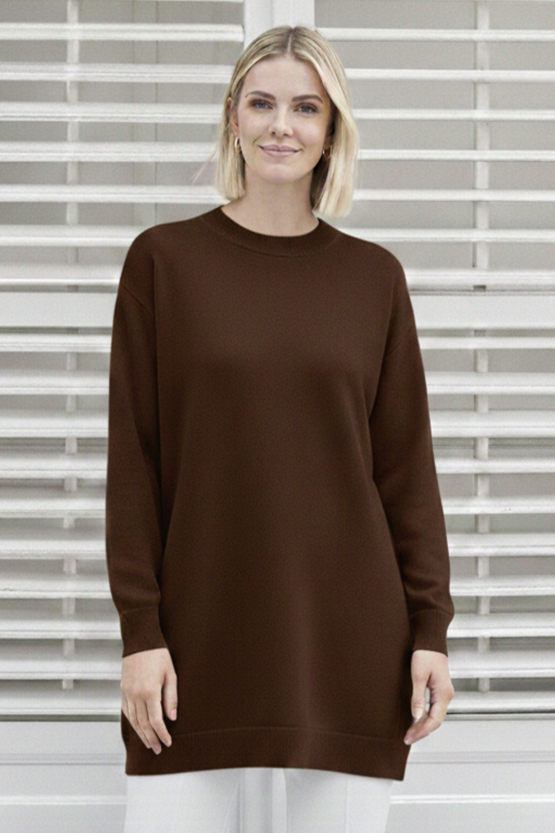 BNG Women Tesettür Tunik N3177 Kahverengi - Downey