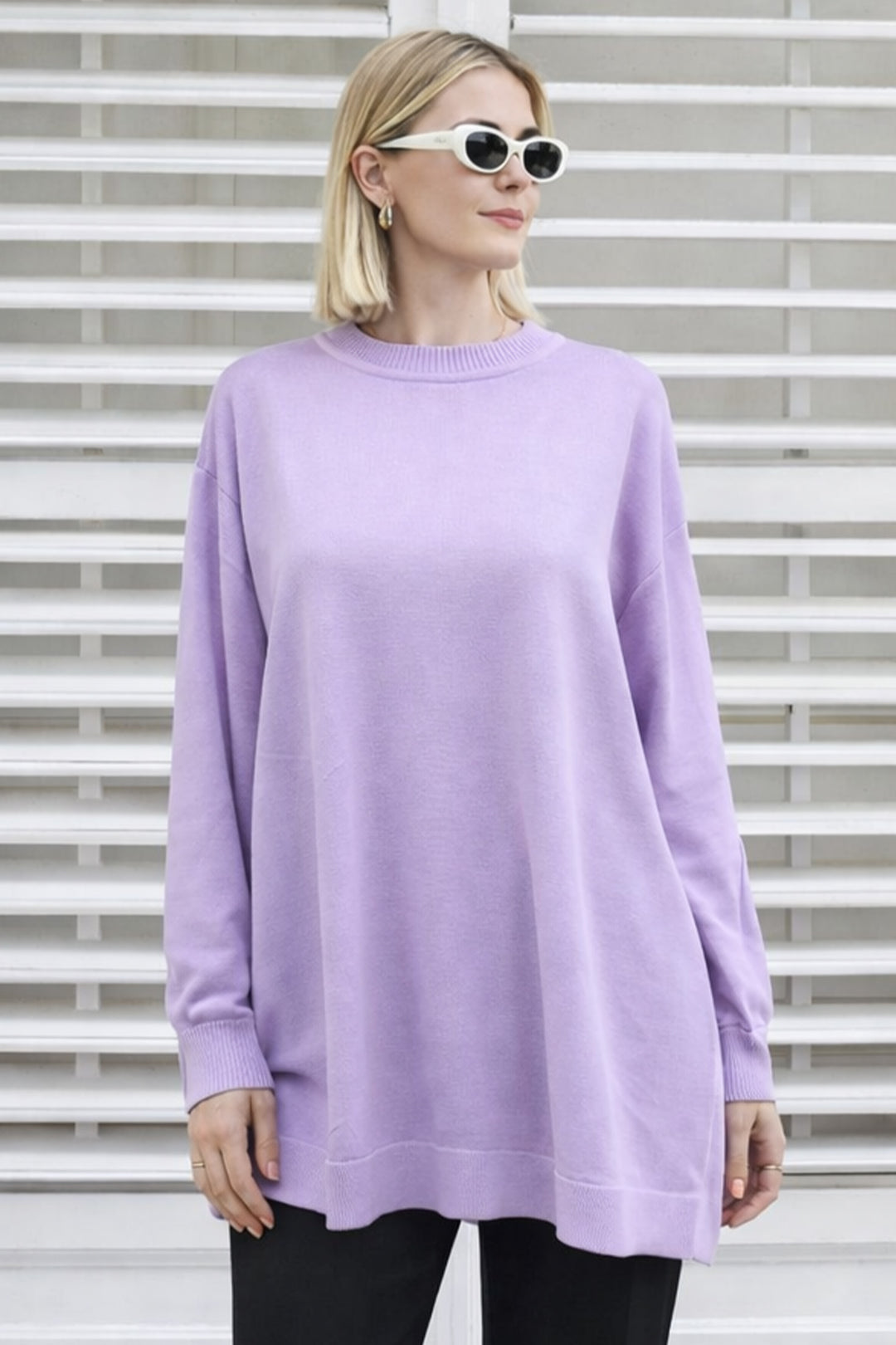 BNG Women Tesettür Tunik N3177 Lila - Lacey