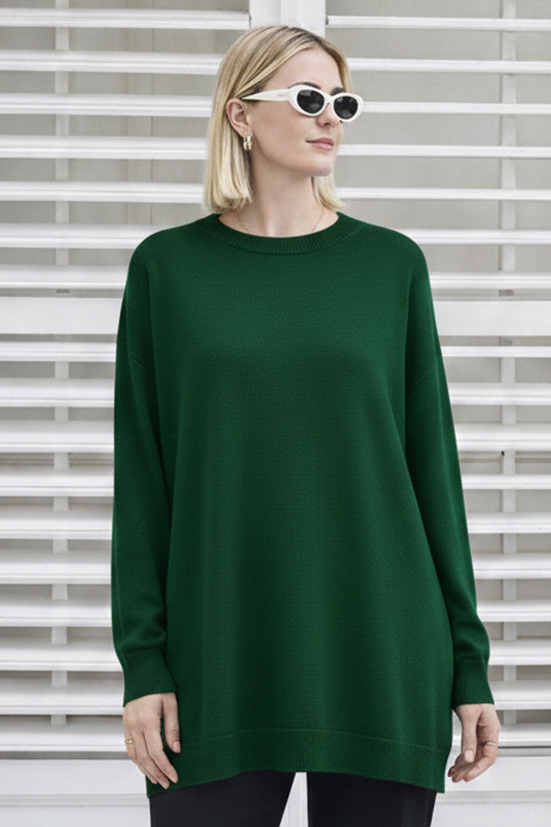 BNG Women Tesettür Tunik N3177 Zümrüt Yeşili - Sinsheim