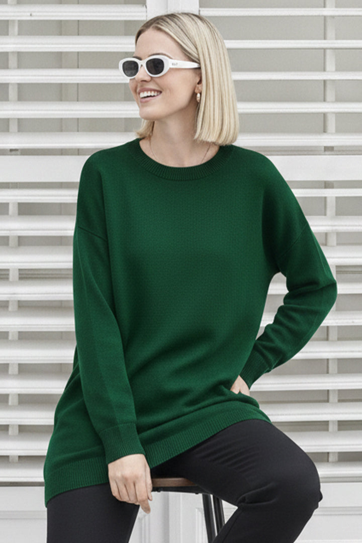 BNG Women Tesettür Tunik N3177 Zümrüt Yeşili - Sinsheim