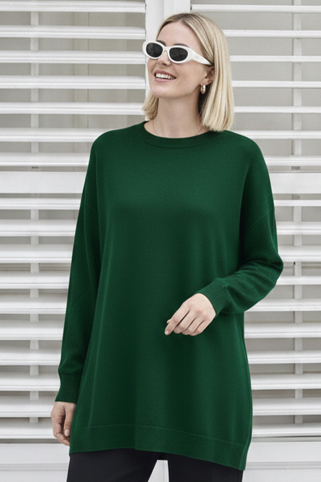 BNG Women Tesettür Tunik N3177 Zümrüt Yeşili - Sinsheim