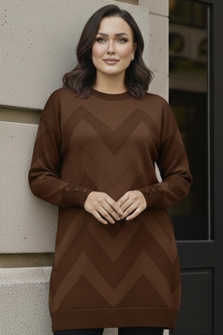 BNG Women Desenli Tunik N3183 Vizon - Roermond