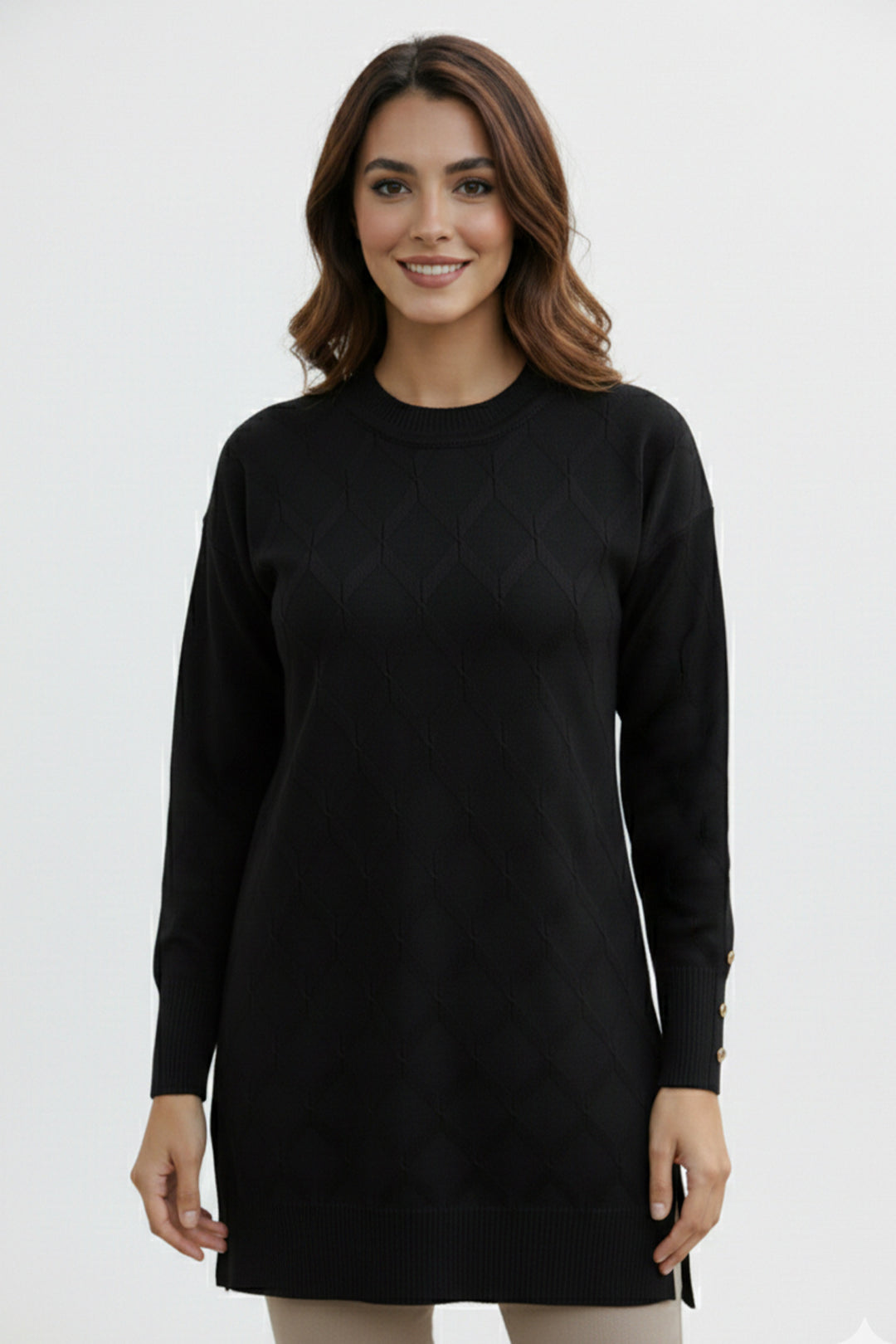 BNG Women Desenli Tunik N3288 Siyah - Marlborough