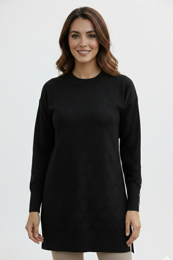 BNG Women Desenli Tunik N3288 Siyah - Marlborough