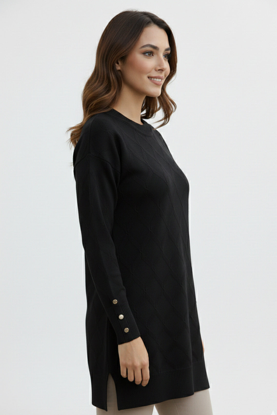 BNG Women Desenli Tunik N3288 Siyah - Marlborough
