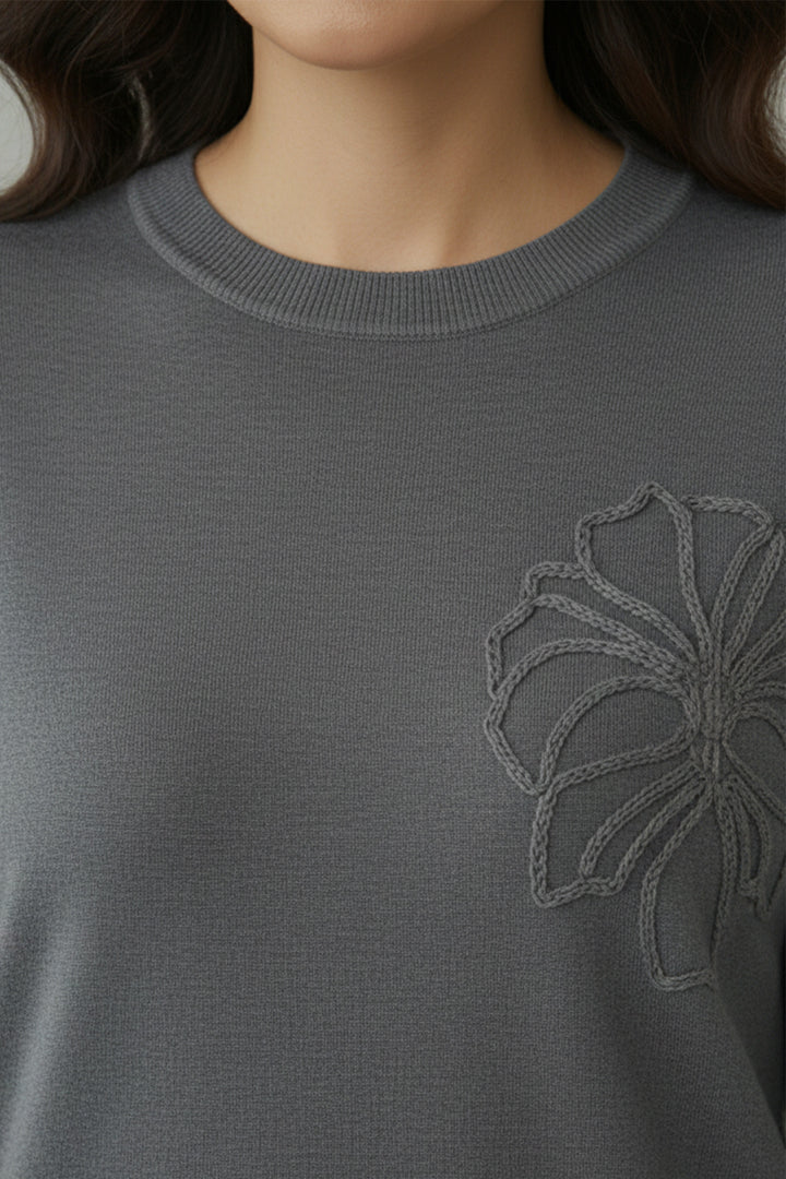BNG Women Çiçek Desenli Tunik N3303 Gri - Oleksandriia
