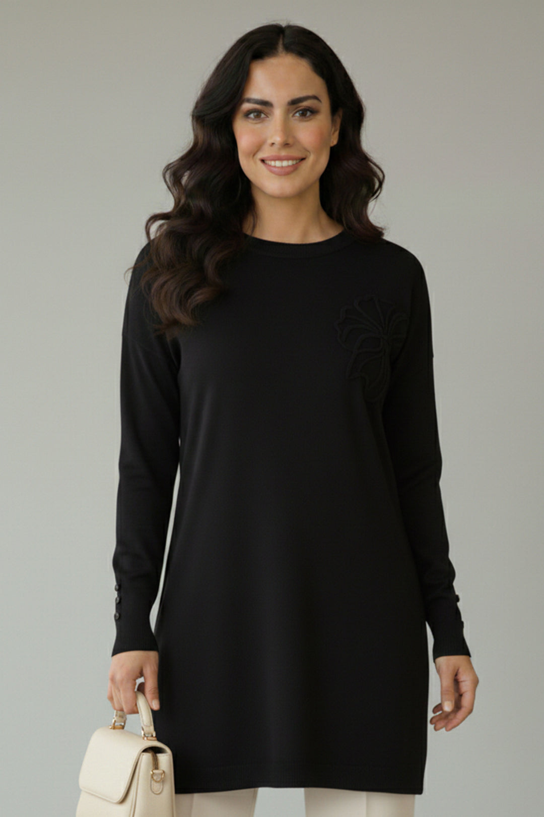 BNG Women Çiçek Desenli Tunik N3303 Siyah - Schaarbeek