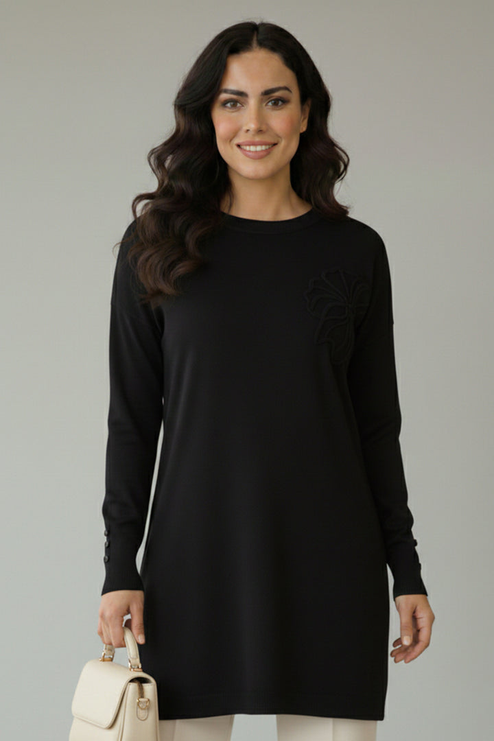 BNG Women Çiçek Desenli Tunik N3303 Siyah - Schaarbeek