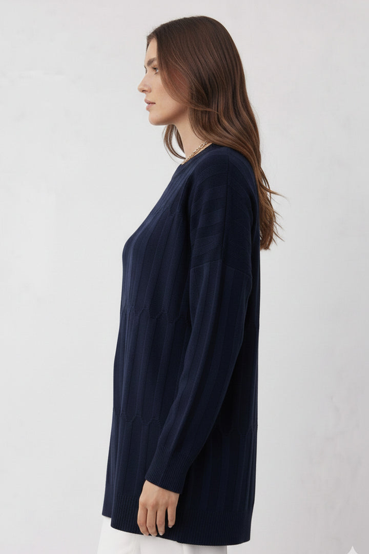 BNG Women Desenli Tunik N3174 Lacivert - Gravina in Puglia