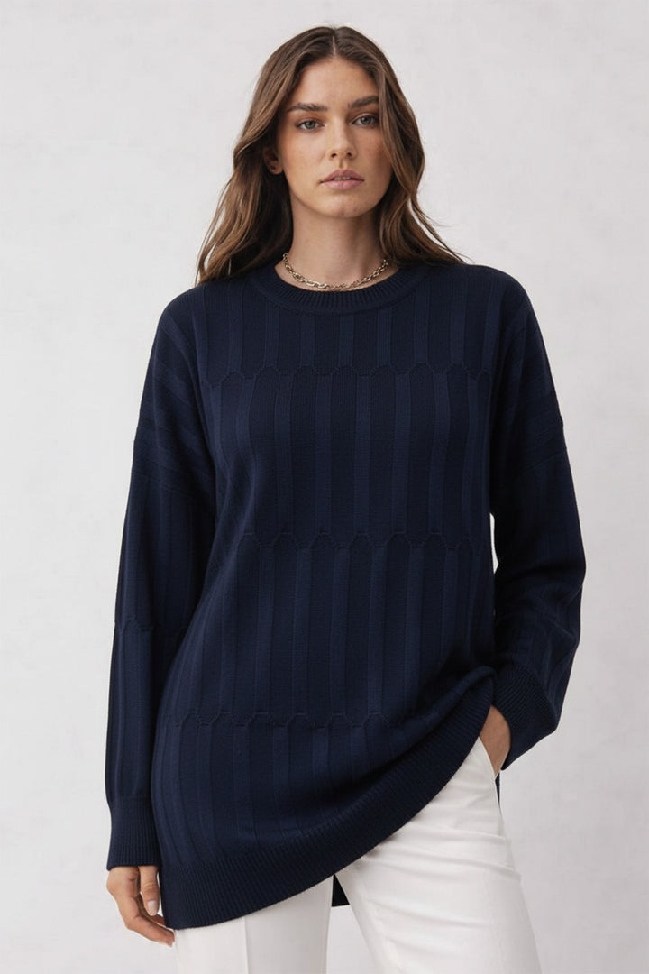 BNG Women Desenli Tunik N3174 Lacivert - Gravina in Puglia