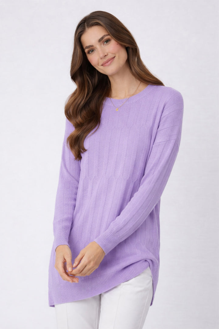 BNG Women Desenli Tunik N3174 Lila - Moore