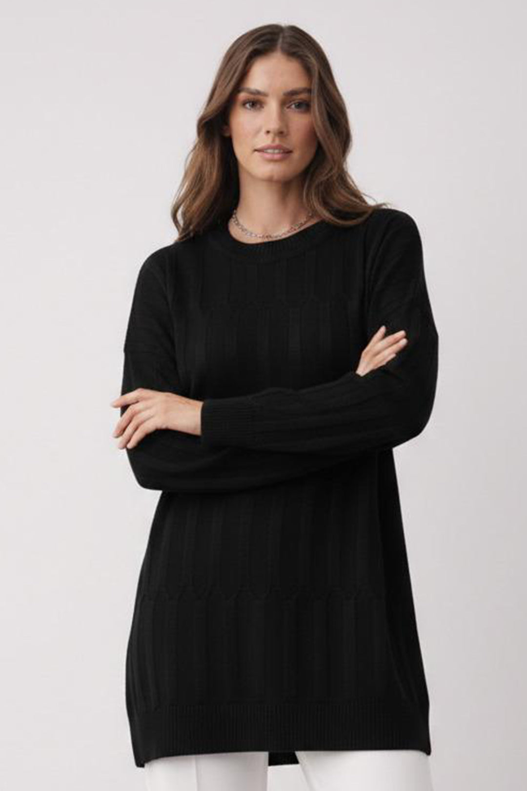 BNG Women Desenli Tunik N3174 Siyah - Foligno