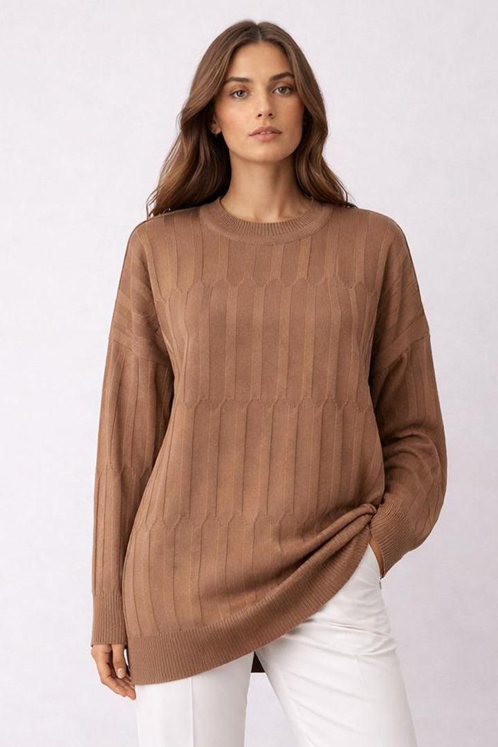 BNG Women Desenli Tunik N3174 Vizon - Great Falls