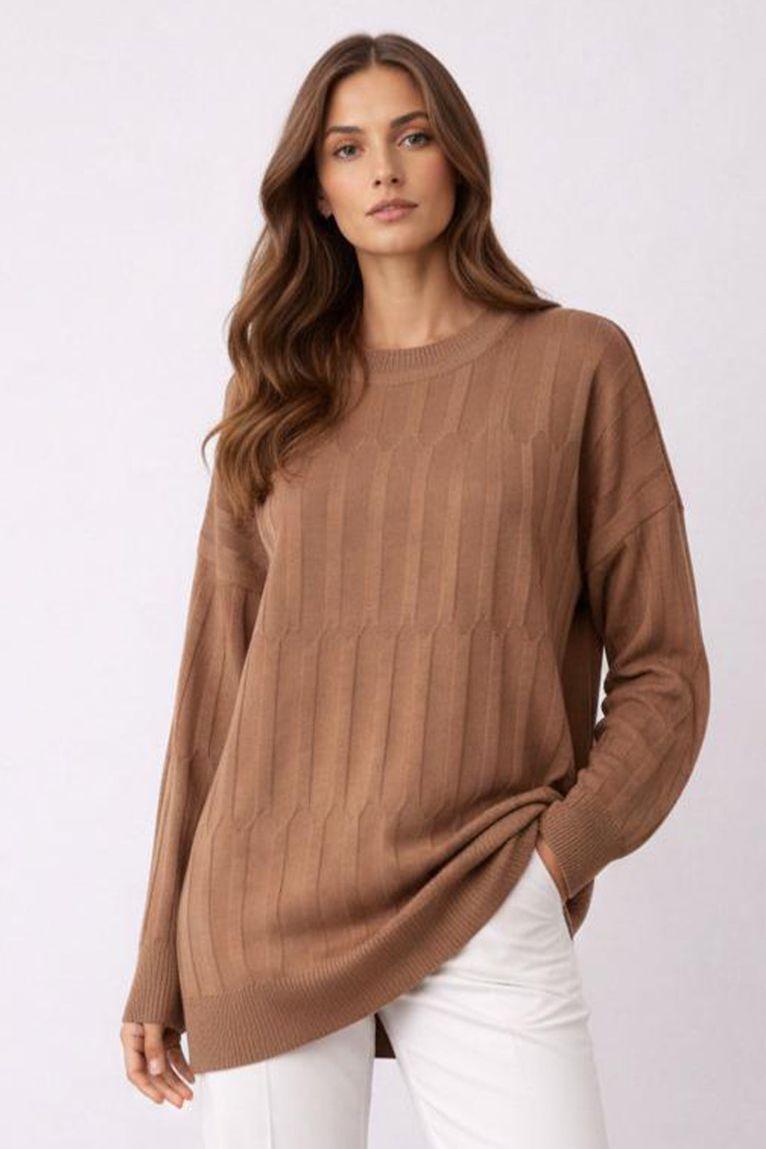 BNG Women Desenli Tunik N3174 Vizon - Great Falls