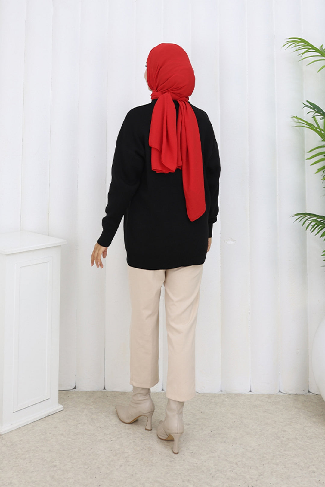 BNG Women Kalp Nakışlı Triko Kazak N3254 Siyah - Netishyn