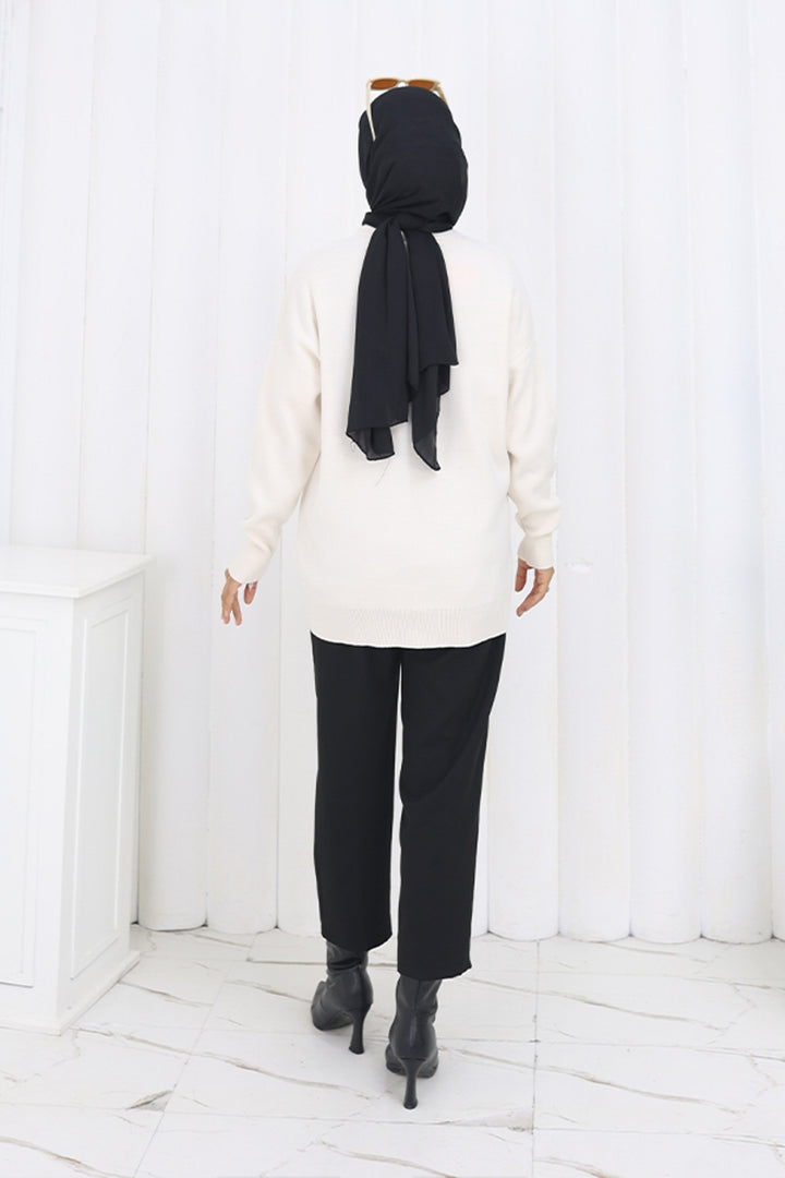 BNG Women Heart Embroidered Knit Sweater N3254 Stone Color - Schaarbeek