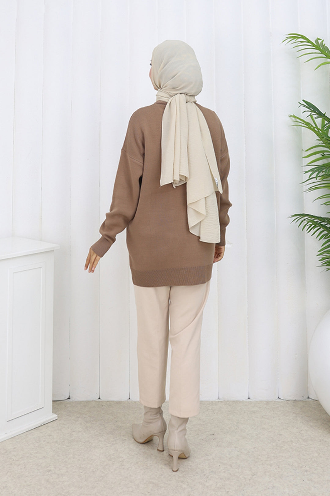 BNG Women Heart Embroidered Knit Sweater N3254 Mink - Norman