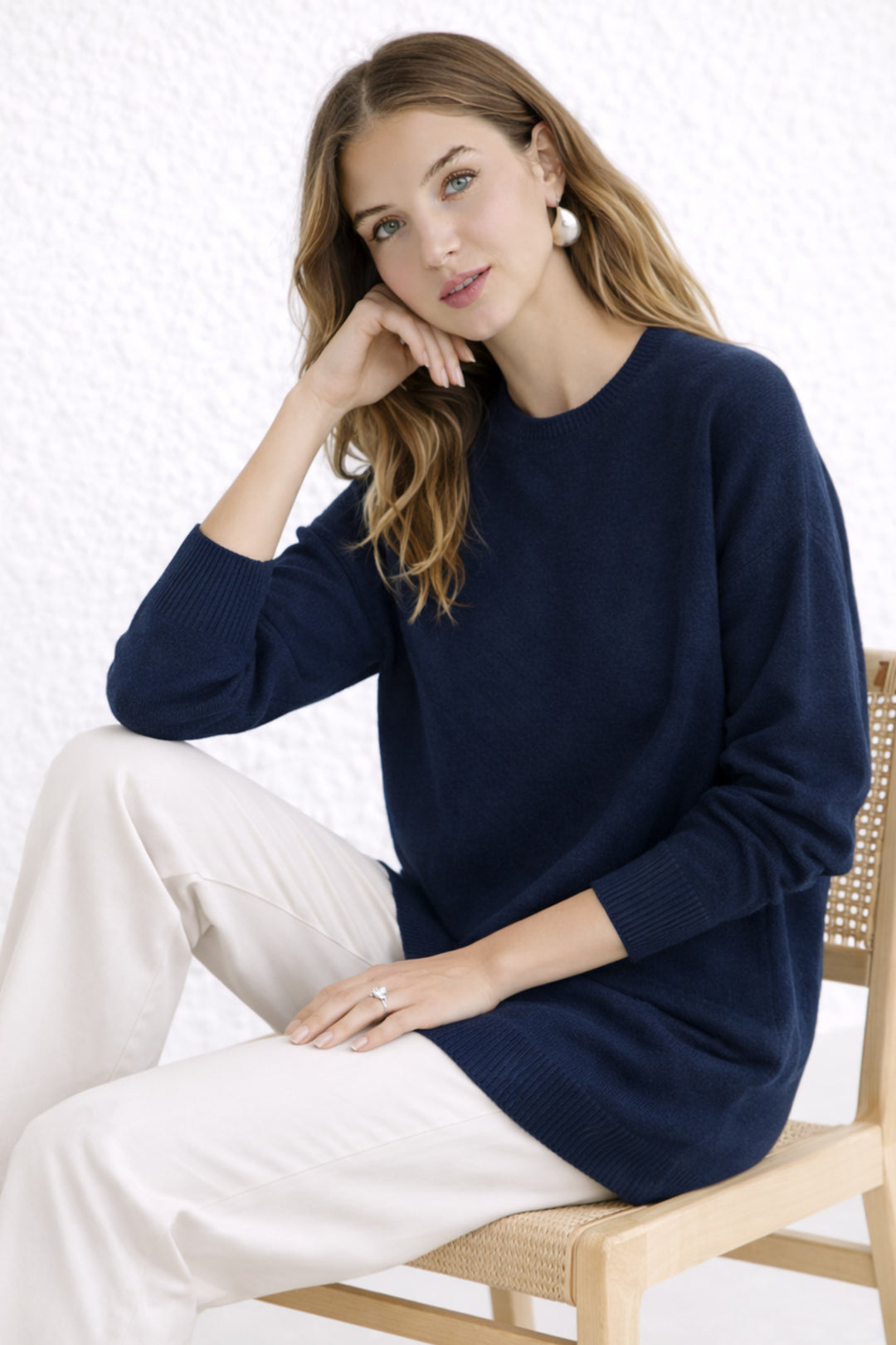 BNG Women Desenli Tesettür Tunik N3192 Lacivert - Carrollton