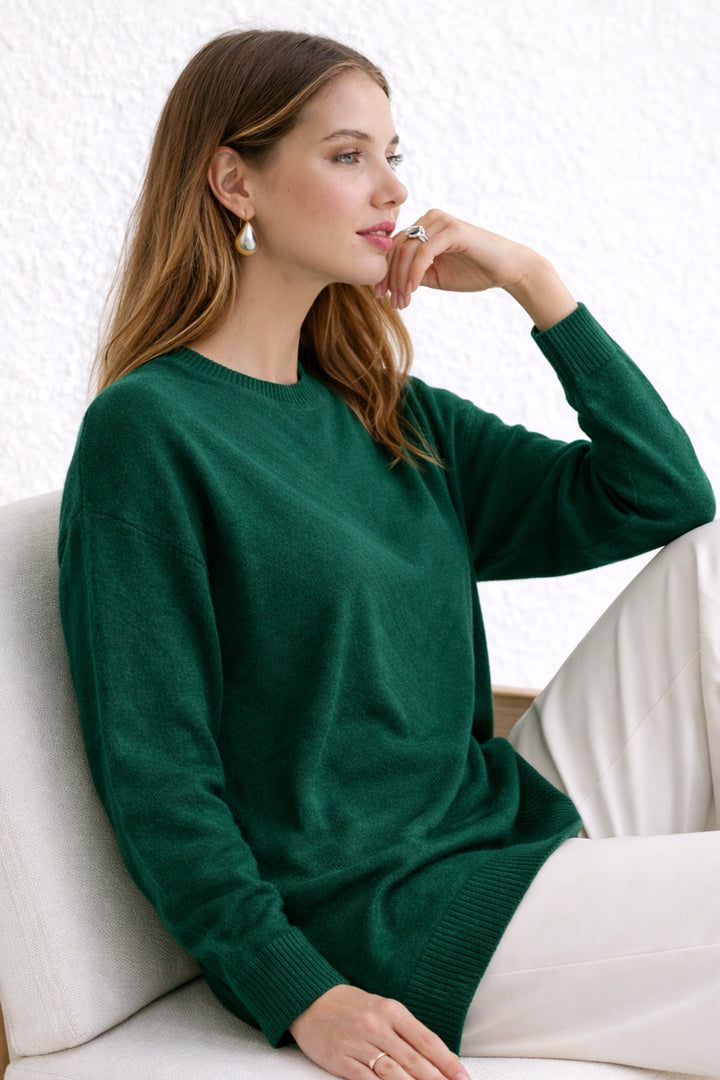 BNG Women Desenli Tesettür Tunik N3192 Zümrüt Yeşili - Frisco