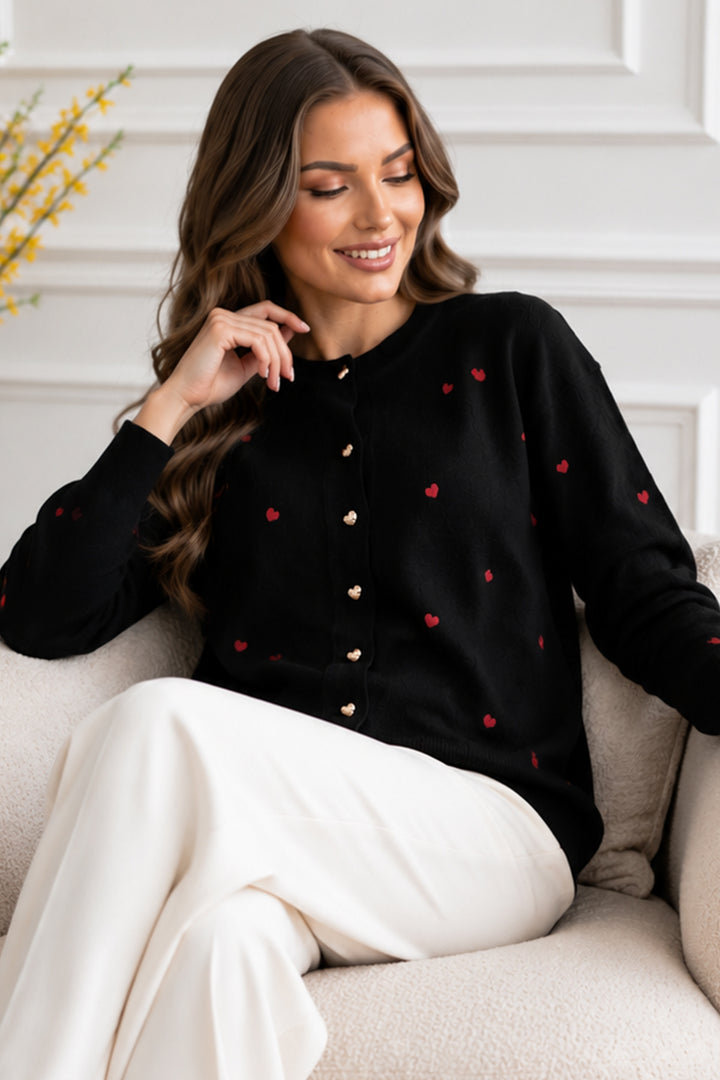 BNG Women Kalpli Triko Hırka N3219 Siyah - Moline